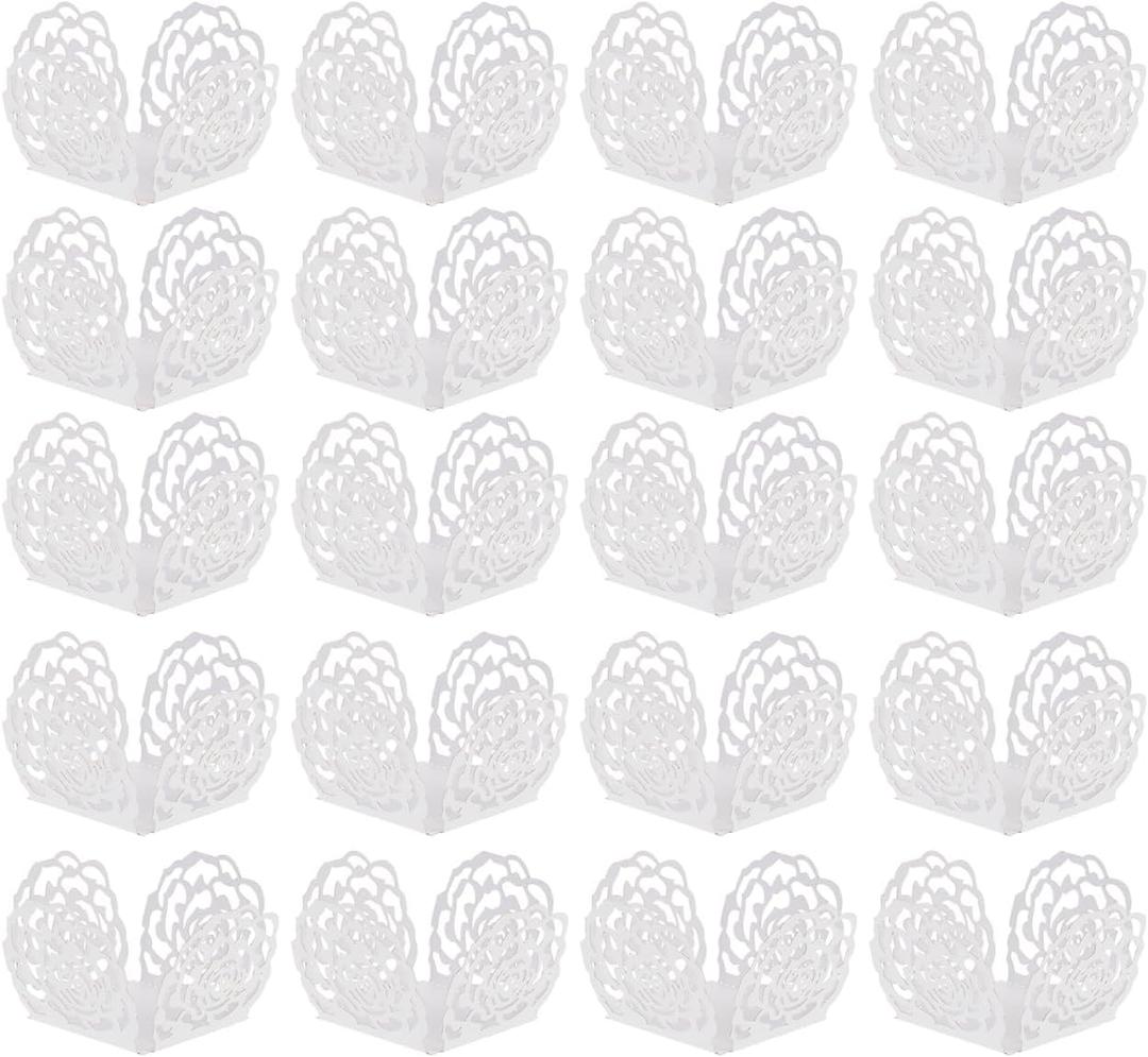 Alipis Hollow-Out Chocolate Packaging Tray 1.4 Inch Paper Truffle Liners for Wedding Party Candy Separating Tray 50Pcs