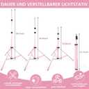 Backdrop Stand 10x7ft(WxH) Photo Studio Adjustable Background Stand Support kit with 2 Crossbars, 6 Clamps, 2 Sandbags and Carry Bag for Parties, Events Decoration, Wedding, Photography (Pink)
