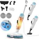 Aspiron Steam Mop, 10-in-1 Steam Mop and Handheld Steamer, 15s Heat-Up, Self-Rotating Scrub Pads, 2 Steam Modes with Spray,500ML Removable Tank,LED Light,Floor Steamer for Hardwood,Tile, Carpet,Car