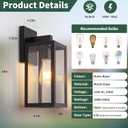 Outdoor Wall Light Fixtures Exterior Waterproof Porch Lights Outdoor Anti-Rust Wall Lantern with Clear Glass Patio Sconce Light - 2 Pack
