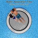 AWEMUFA 8ft Water Hammock 8 inches Thick Round Float Ring with Mesh Lake Floats for Adults Heavy Duty Circle Floating Mat for Pool Inflatable Water Raft for Summer Parties