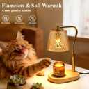 Candle Warmer Lamp with Timer Dimmable, Adjustable Wavy Amber Lamp Candle Warmer for Scented Candles, Housewarming Gift for Spring Home Decor, Women Mom Birthday Gifts with Charming Box & 2 Bulbs