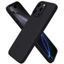 ORNARTO Compatible with iPhone 16 Pro Max Case 6.9", Slim Liquid Silicone 3 Layers Soft Gel Rubber Shockproof Protective Cover with Anti-Scratch Microfiber Lining-Black