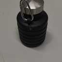 Collapsible Water Bottle, 16oz Portable Reusable Silicone Water Bottle, BPA-Free Leak-Proof Foldable Design with Carabiner, Lightweight Durable for Gym, Travel, Camping, Hiking, Sports-Black