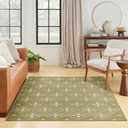 Nourison Home Nourison Essentials Green Ivory 4' x 6' Area Rug - Easy Clean, Non Shedding, Bed Room, Living Room, Dining Room, Kitchen (4' x 6')