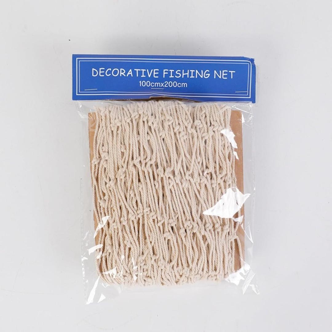 Background Wall Creative Photo Decoration Fishing net (beige, 1 * 2 Shell Style)