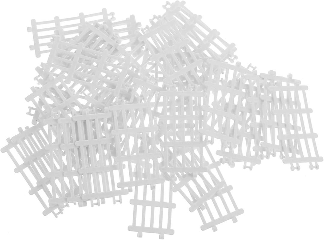 VICASKY 50pcs Miniature Garden Fence Accessories Simulation Farm Fence Decor for Miniature Scenes Dollhouse Decoration