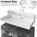2-Tier Washer and Dryer Countertop with 2.75" H Guard,54" W x 27.5" D Laundry Countertop Cover with Non-Slip Pad,Large Space Laundry Topper for Folding Clothes Over Washer and Dryer-White, Standard-2 Tier