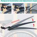 Bike Rear Fender Mudguard Full Cover Adjustable Bike Fender Thicken Widen Bicycle Mudguard Mudflap for MTB Mountain Bike Road Bike Bicycle Mudguard for 24/26/27.5 Inch BicycleBlack