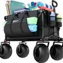 PORTAL Beach Wagon, 9" Balloon Wheels, 330 lbs Collapsible Camping Outdoor