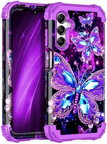 Miqala for Galaxy A15 5G Case,Glow in The Dark Three Layer Heavy Duty Shockproof Full Protection Hard Plastic Bumper+Soft Silicone Protective Case for Samsung Galaxy A15 5G 6.5 inch,Dark