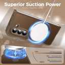 [Magnetic Stand & Wave Frame] Case for Samsung Galaxy Z Fold 5 [Fit for MagSafe] [Military Drop Protective] Not Yellowing Translucent Z Fold 5 Phone Ring Cover for Women Men 7.6" Desert Gold