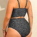 Daci Plus Size Two Piece Swimsuits - Women High Waisted Bikini Tummy Control Bathing Suits Knot Twist Swimwear 2025 (Black, XXXL)
