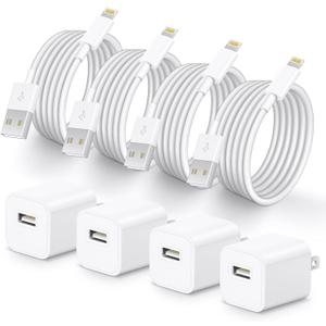 i Phone Lightning Charger[MFi Certified] Phone Charger USB with Charging Cord 6 ft i Phone Charger Cable for i Phone 14 13 12 11 Pro/Pro Max/SE 2022/8/7/XS/XR/X/i Pad (4- Pack)