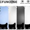 Compatible for Samsung Galaxy S25 Edge Case Clear Cute for Women - Rugged Phone Cases Funda Protector Cover Skin (Black Cat Ears Animal)