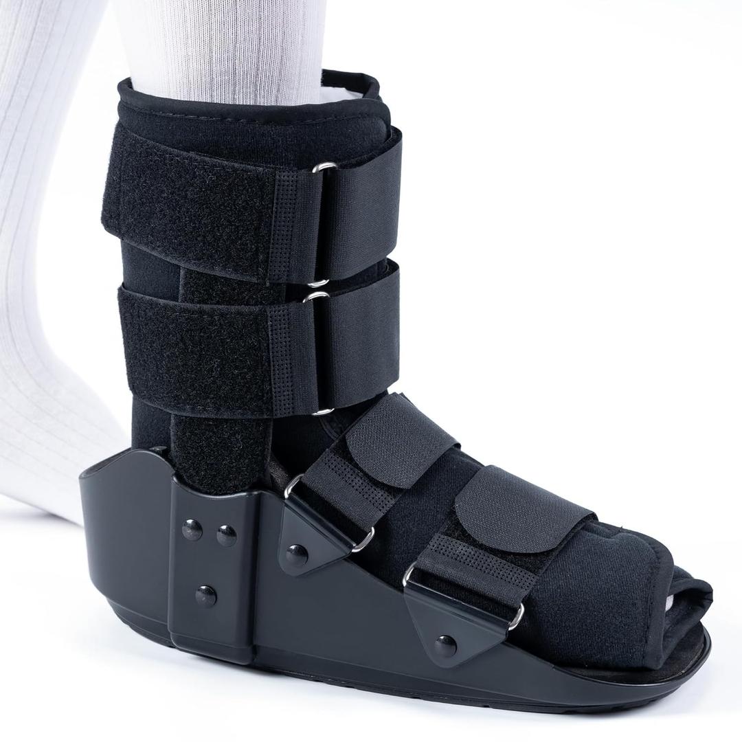 Walking Boot, Orthopedic Boot Fracture Boot for Sprained Ankle, Broken Foot, Achilles Tendonitis, Medium, Black