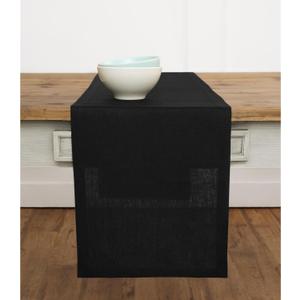 Solino Home Linen Black Table Runner 120 Inches Long - 100% Pure Linen Dining Table Runner 14 x 120 Inch for Winter, Easter, Mothers Day - Fete