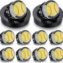 Highergo 10pcs Football Soccer Volleyball Baseball MVP Golf Championship Trophy Ring with Display Chain Stand Softball Basketball Cheerleading Bowling Track Field for Award Gift (Silver)