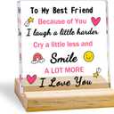 Best Friend Decor Gifts For Women Best Friend Birthday Gift For Women Friendship Gifts Plaques Christmas Gift For Womens Bestie Gift Acrylic Sign Home Desk Decoration