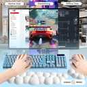 Cloud Wrist Rest  Memory Foam Arm & Wrist Support for Keyboard  Cute White Leather Design