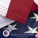 This Folded Memorial Flag American US Cotton Flag 5x9.5 FT Premium 100% Cotton For Veteran, Embroidered Stars, Sewn Stripes, 4 Rows of Lock Stitching, Brass Grommets USA Burial Casket Flags