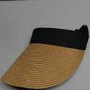 Womens Sun Hat Straw Visor UV Protection Wide Brim Packable Travel Summer Cap for Beach UPF 50+(Khaki)