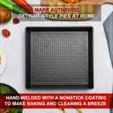 3 Pcs Detroit Style Pizza Pan 10 x 8 x 2.4 Inch Non Stick Rectangle Deep Pizza Pans Pre Seasoned Carbon Steel Sicilian Style Pan Dish Bakeware Kitchenware (Black)