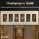 BESTTEN 2 Pack 6 Gang Champagne Gold Screwless Wall Plate, Signature Collection Decorator Outlet Cover Decor Switch Plate, Signature Collection Golden, H4.69 x W11.75
