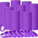 Liliful 50 Pcs Plain Silicone Rubber Bracelets Elastic Rubber Wristbands Blank Colored Bracelet Sports Bands for Stretch Wristband Wrist Bands for Women Men Party Gifts(Purple)