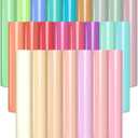 Tintnut Pastel Heat Transfer Vinyl -24 Sheets 12"x10" Candy Color Iron on Vinyl for T-Shirts Clothing Bags Multicolored HTV Vinyl for All Cutting Machine