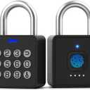 Anweller Fingerprint Gym Locker Lock with Code Keypad, Waterproof Gate Locks for Outdoor Fence, Keyless Entry Smart Combination Padlock, Pad Lock for Locker Storage Unit Shed Pool School