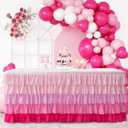 Table Skirt 14ft Pink Tutu Table Skirt For Rectangle Table Birthday Party Decorations Baby Shower Girls Parties Cake Dessert Table Decorations Ruffle Table Skirting