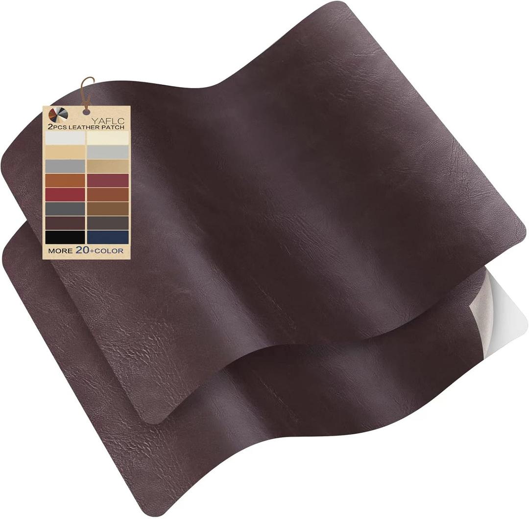 YAFLC Self Adhesive Leather Repair Patch Tape, 8.311 inch Vinyl Leather Repair Kit for Furniture, Car Seat, Chairs, Couch, Sofa, Jacket Retro Nut Brown