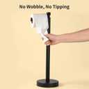 YUMORE Toilet Paper Holder Stand, 4.4lbs Heavy Duty Stainless Steel Free Standing Bathroom Tissue Roll Holder, Matte Black