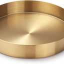 Round Gold Tray Stainless Steel Jewelry, Make up, Candle Plate Decorative Tray (7 inches)