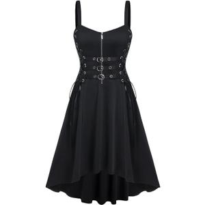 ROSE GAL Womens Plus Size Dresses Sleeveless Wrap Gothic Vintage 50S Spaghtti Strap Party Maxi Dress (1X, Black_3)