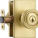 parro Gold Door Knobs Interior & Exterior, Keyed Entry Door Knob for Bedroom & Living Room, Satin Brass Pismo Doorknobs