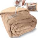 Sacred Weapon Waterproof Blanket Queen/Twin Size 50"x80" - Ultra-Soft Fleece Top & Sherpa Back - Noiseless, Absorbent Bed Protector - Machine Washable for Kids, Pets, Elderly Care - Beige