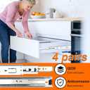 10 inch Drawer Slides 4 Pairs (8pcs) 3 fold Full Extension Side Mount Cabinet Drawer Glides 10" Silver Cabinet Rails for Dresser, Cabinet, Kitchen,Trash Can, Wardrobe 100 LB Capacity