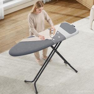 Compact Ironing Board Full Size, Iron Board Table Stand Foldable | Iron and Ironing Board Set Standard Size 43x13, High Speed Zone, Silicone Iron Rest, Space Saving Hook to Home Dorm Apartment