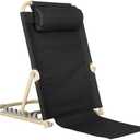 Menkxi Lifting Bed Backrest Portable Folding Adjustable Sit up Back Rest Multifunction Chair for Bed Change Angle of Backrest for Elderly Patients Back Neck Lumbar Support (Black,28.4 Inch)