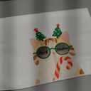 WUCHJ Christmas Cat Kitchen Towels, Retro Christmas Cat Candy Cane Hand Towels for Bathroom, Cats Lover Mom Lady Gifts, Xmas Cute Kitty Kitten Decorative Dish Tea Towel, 16x24 Inch