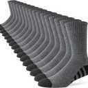 JOYNE 8 Pairs Mens Crew Work Cushion Socks Long Athletic Running Socks Workout Breathable Socks (X-Large, 13-15)