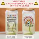 Teacher Appreciation Gift - Thank You for Women, Valentines or Birthday - 16 Oz Can Glass