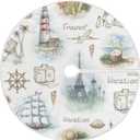 Blueangle 35.4Inch Travel Landscape Pattern Christmas Tree Skirt Large Round Tree Skirt Polyester Christmas Tree Skirt Christmas Decorations