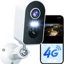 KKB 4G LTE Cellular Security Camera Built-in SIM Card, No WiFi Security Cameras Indoor with PIR Motion Detection, 2K Wireless Outdoor Battery Camera Without Internet, Color Night Vision, 2-Way Audio