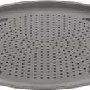 GoodCook AirPerfect 14" Insulated Nonstick Carbon Steel Pizza Pan with Cutting Guides, Perforated Nonstick Pizza Pan, Gray