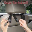 2 Pack Car Seat Hooks for Headrest, Double Headrest Purse Hook for Car, Car Seat Back Storage Hook with Metal Hooks, 2 in 1 Car Purse Hook Storage Accessories for Handbags Phone Bags