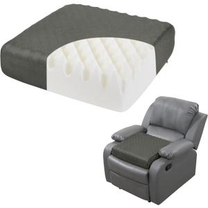 HOMBYS 5" Thick Egg Shaped Foam Recliner Chair Cushion for Elderly, Thicken & Extra Large Seat Cushion Cahir Pad for Couch, Armchair, Wheelchair for Easy to Stand Up & Reduce Hip & Lumbar Pain, Gray