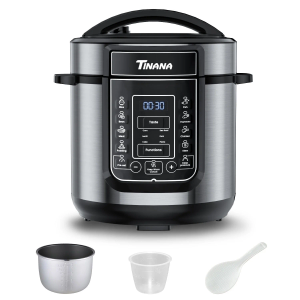 FARBERWARE 9-in-1 Electric Pressure Cooker, 14 Presets Instant Multi Cooker Olla de Presion Non-Stick Pot Yogurt Maker Rice Cooker Slow Cooker Sauté Steamer 6 Quarts Black